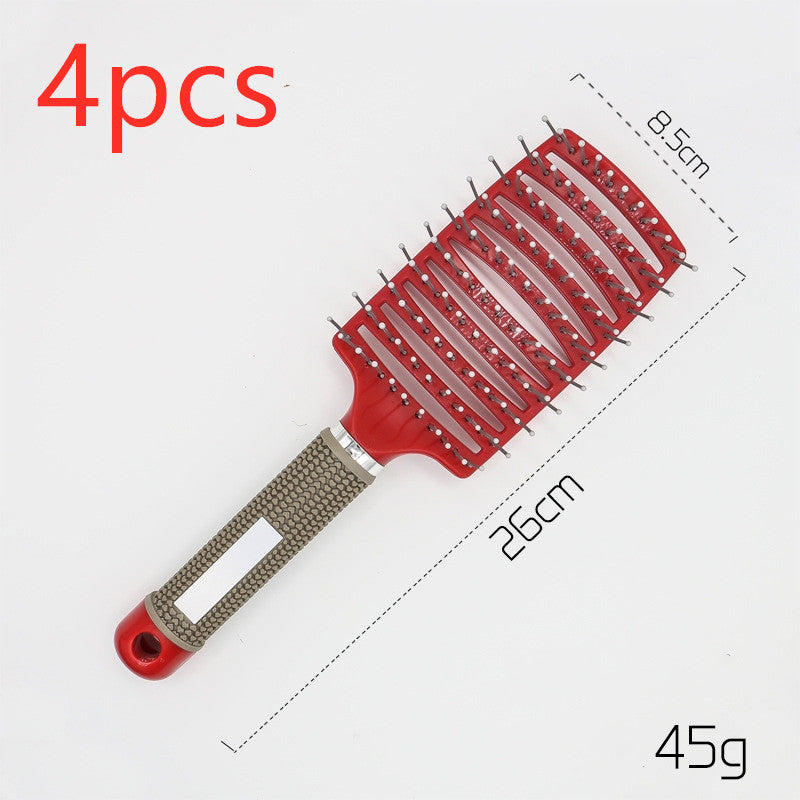 Cepillo para el cabello antinudos Brushy, desenredante para mujer, cerdas de nailon, masajeador de cuero cabelludo, peine para el cabello