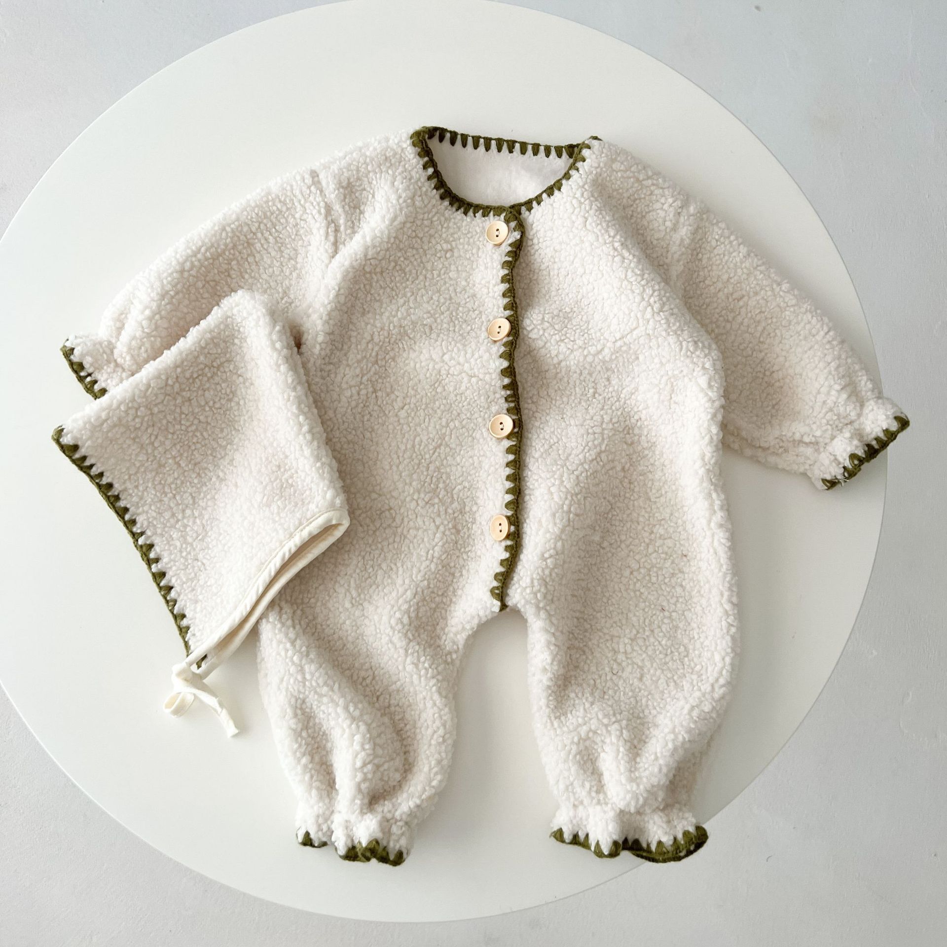 Combinaison une pièce bébé à doublure polaire style western, barboteuse longue