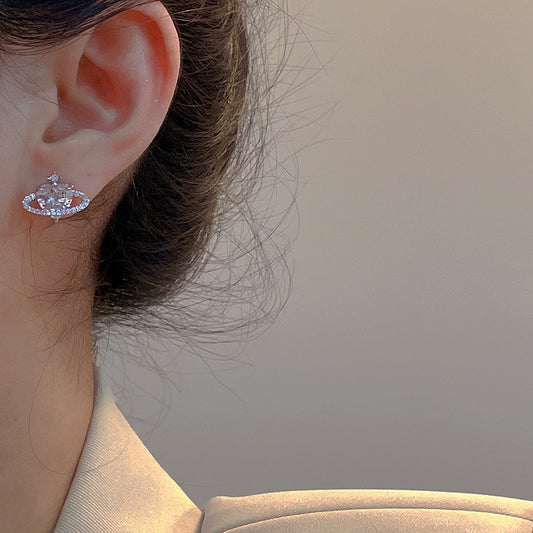 Boucles d'oreilles Planet Niche Cold Wind Super Full Of Diamond