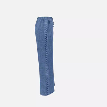 Pantalon décontracté type jean à lacets sur les côtés