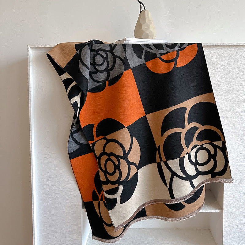 Écharpe chaude double usage Cape d'hiver pour femme