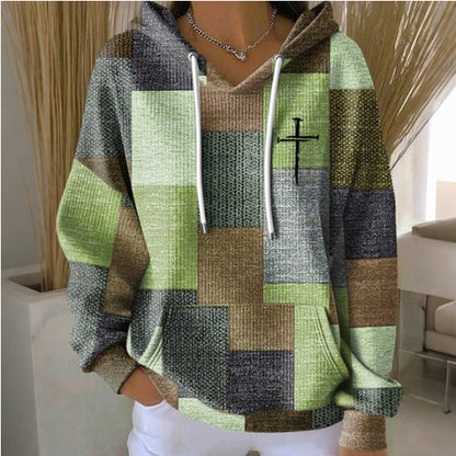 Stylish Casual Womens Hoodie With A Classic Plaid Design