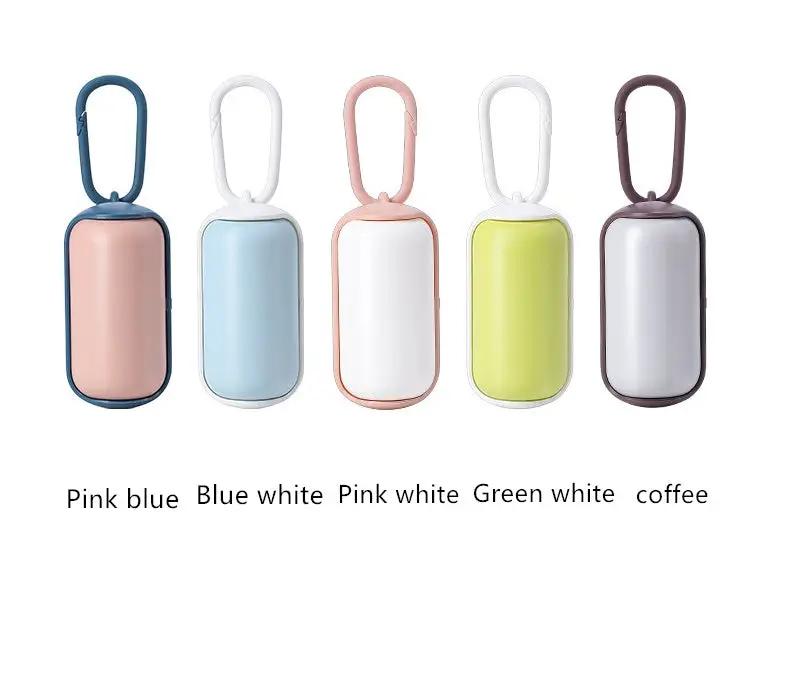 AdTec portable poop bag holder and dispenser for dogs and cats, five pastel colors with carabiner