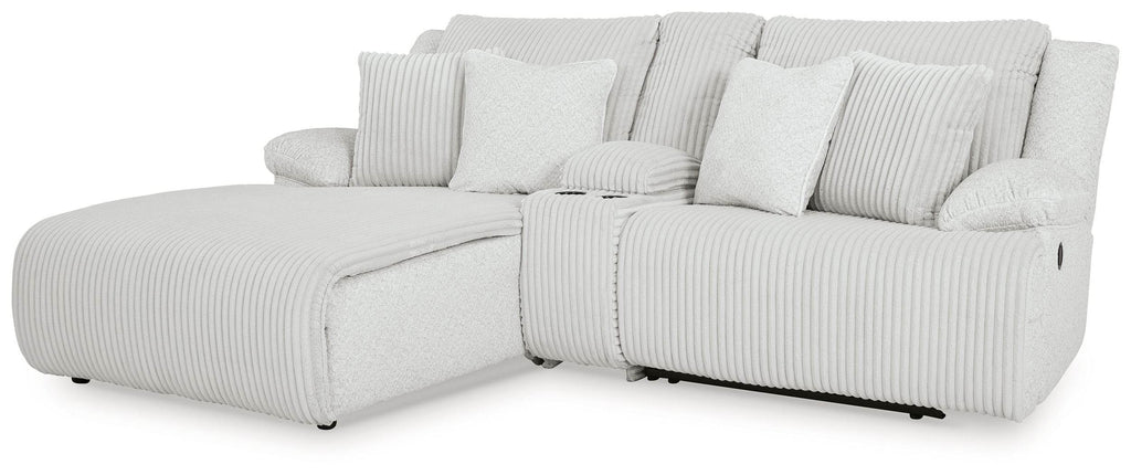 Top Tier - 3-Piece Reclining Sectional Sofa Laf Press Back Chaise - Fabric - Alloy-0