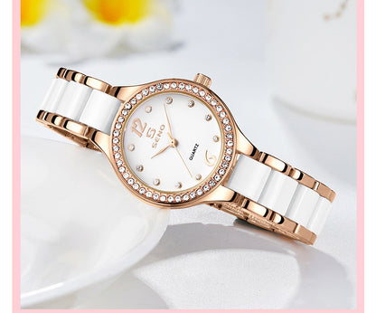Montre bracelet en céramique étanche pour femme