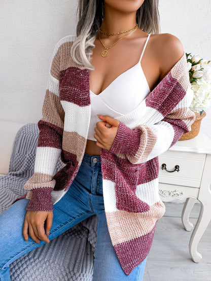 Cardigan à carreaux pour femmes, décontracté, à manches lanternes, veste, vêtements d'extérieur