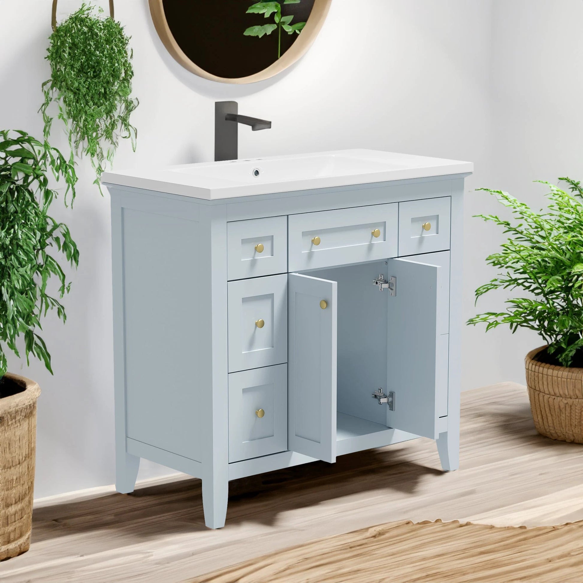 36 inch Bathroom Vanity With Resin Sink by eprolo