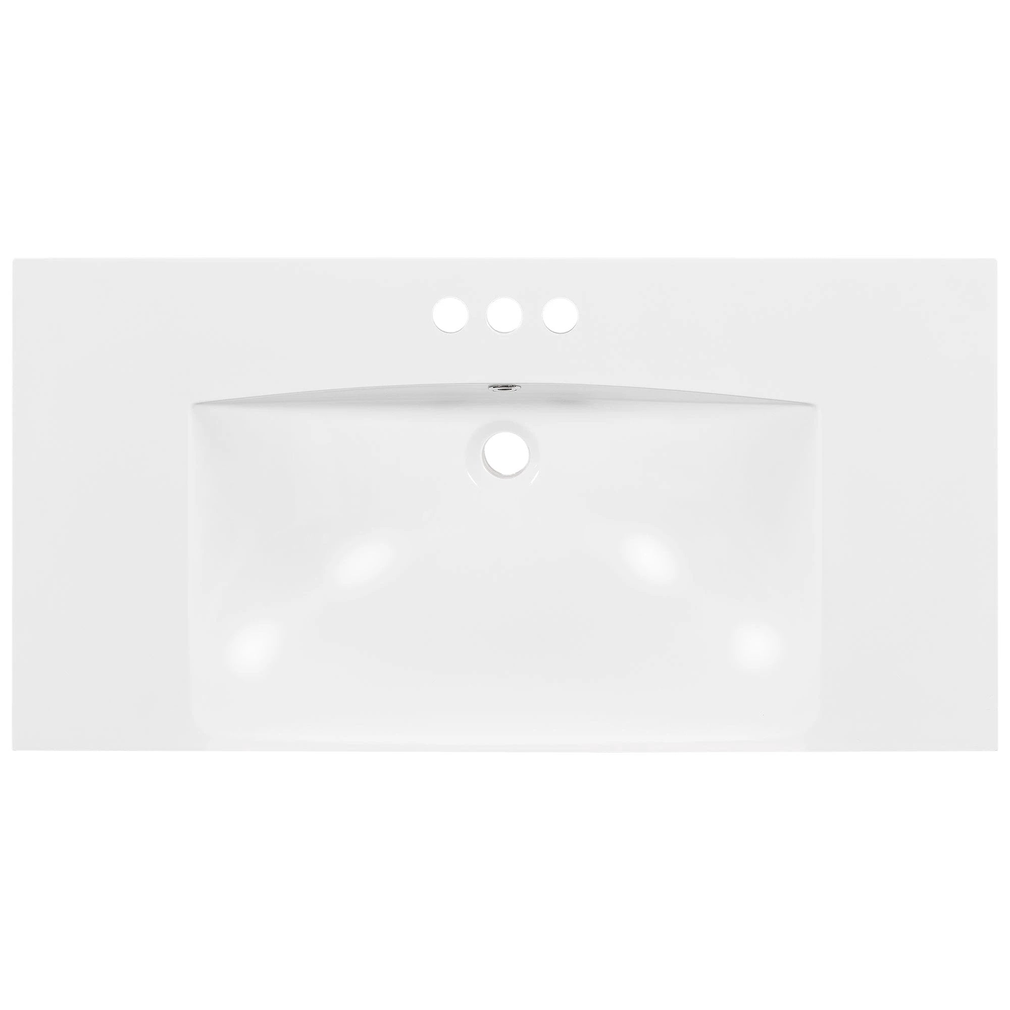 36" Single Bathroom Basin Sink, Vanity Top Only, 3-Faucet Holes, Resin by eprolo