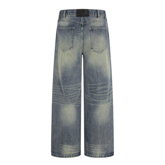 Pantalones vaqueros de pierna recta lavados