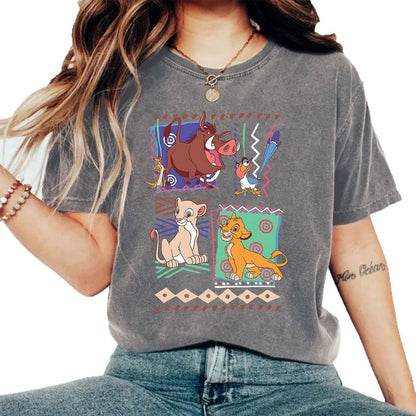 Washed and used T-shirt cartoon T-shirt top