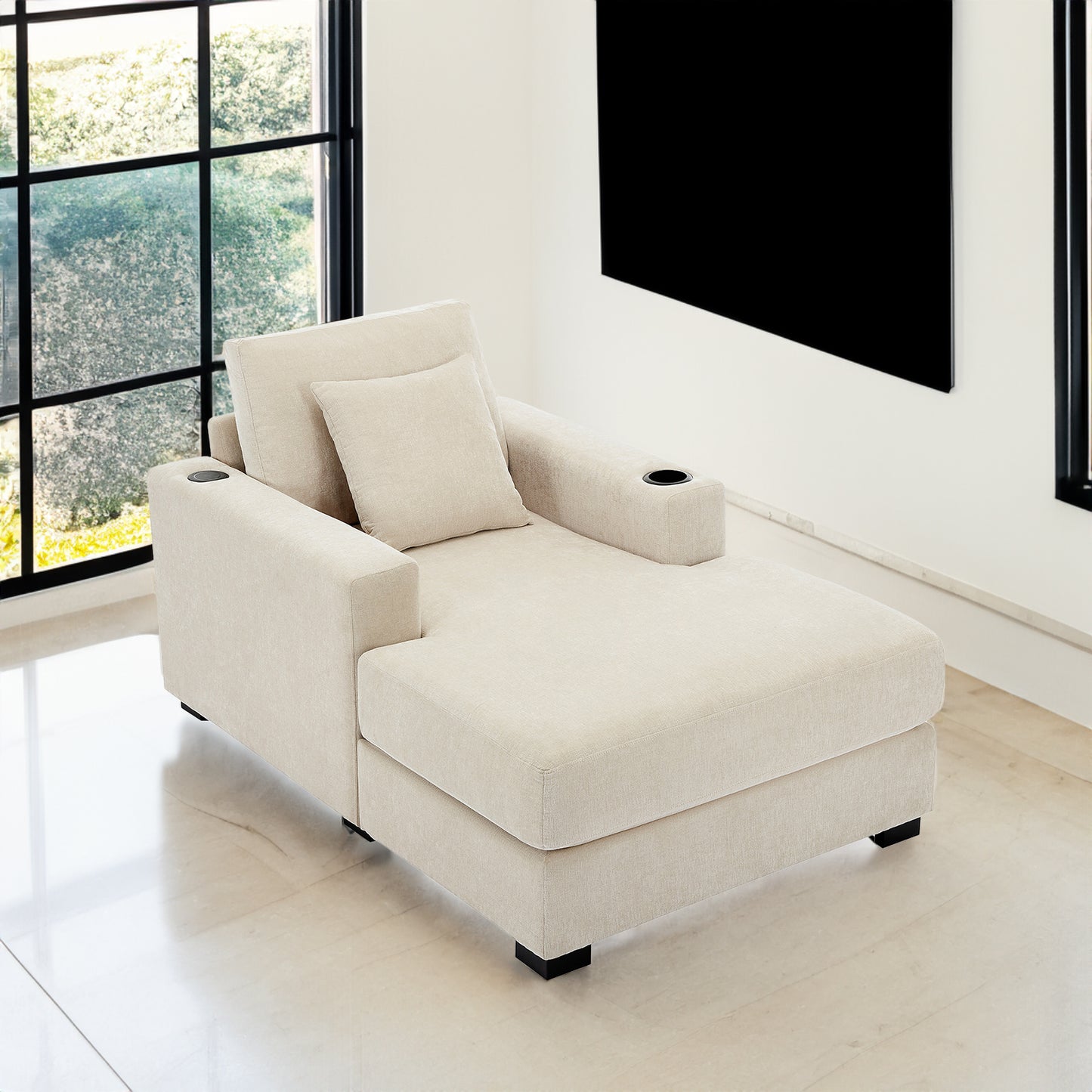 Tumbona oversized de 100.8 cm Sofá-diván de estilo moderno