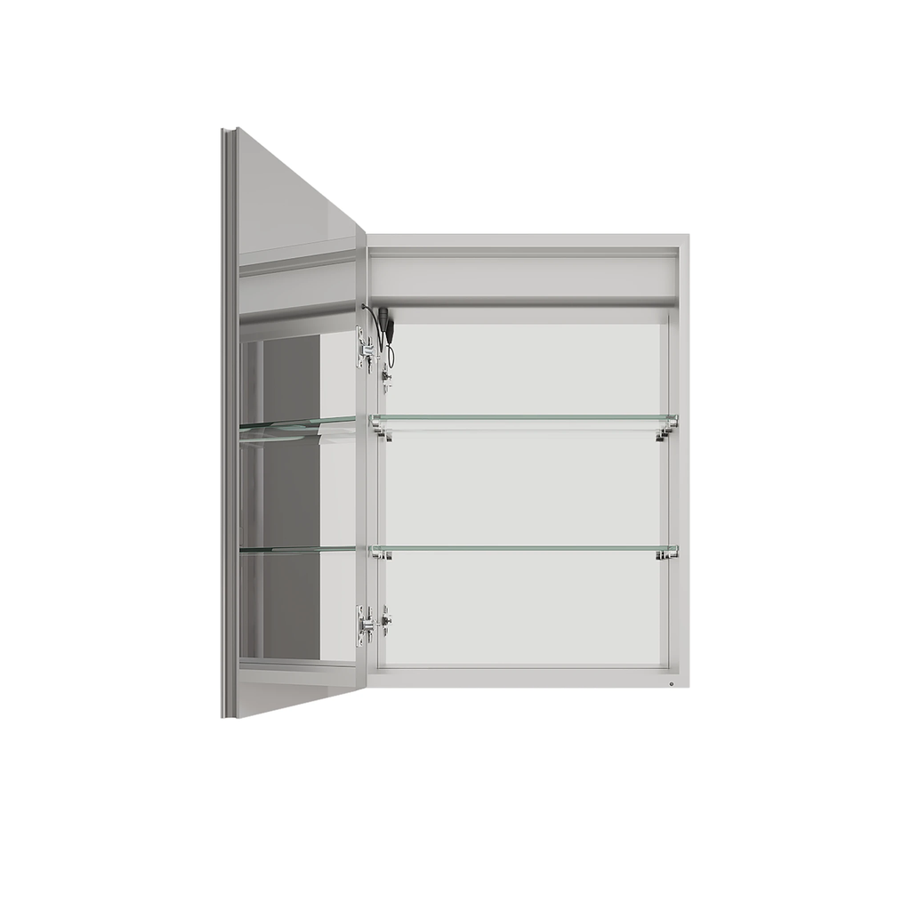 26x20 inch(Left Door) bathroom medicine cabinet with LED mirror 3000K~6000K single door lighting bathroom cabinet with touch switch adjusta by eprolo