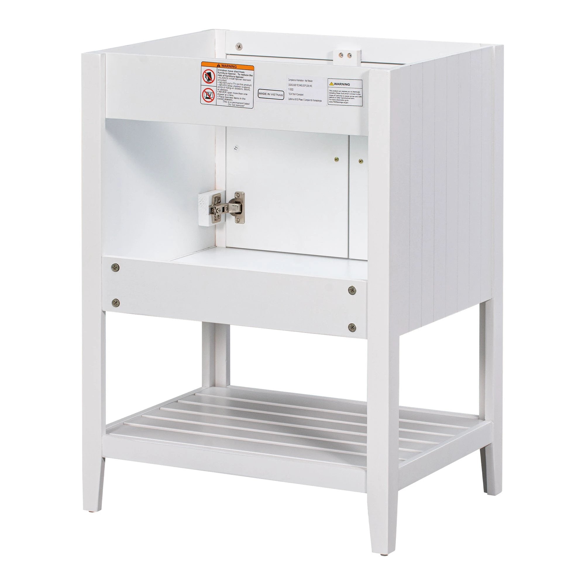 24" Bathroom Vanity Base Only, Soild Wood Frame, Bathroom Storage Cabinet by eprolo