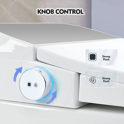 Heated seat intelligent toilet, integrated toilet, automatic flushing water tank toilet, with foot sensor flushing, white night by eprolo