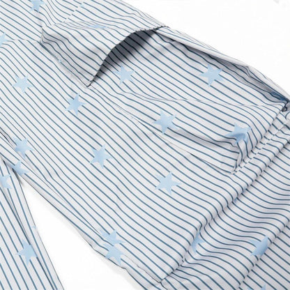 Loose Wide Leg Vertical Striped Workwear Casual Pants by eprolo