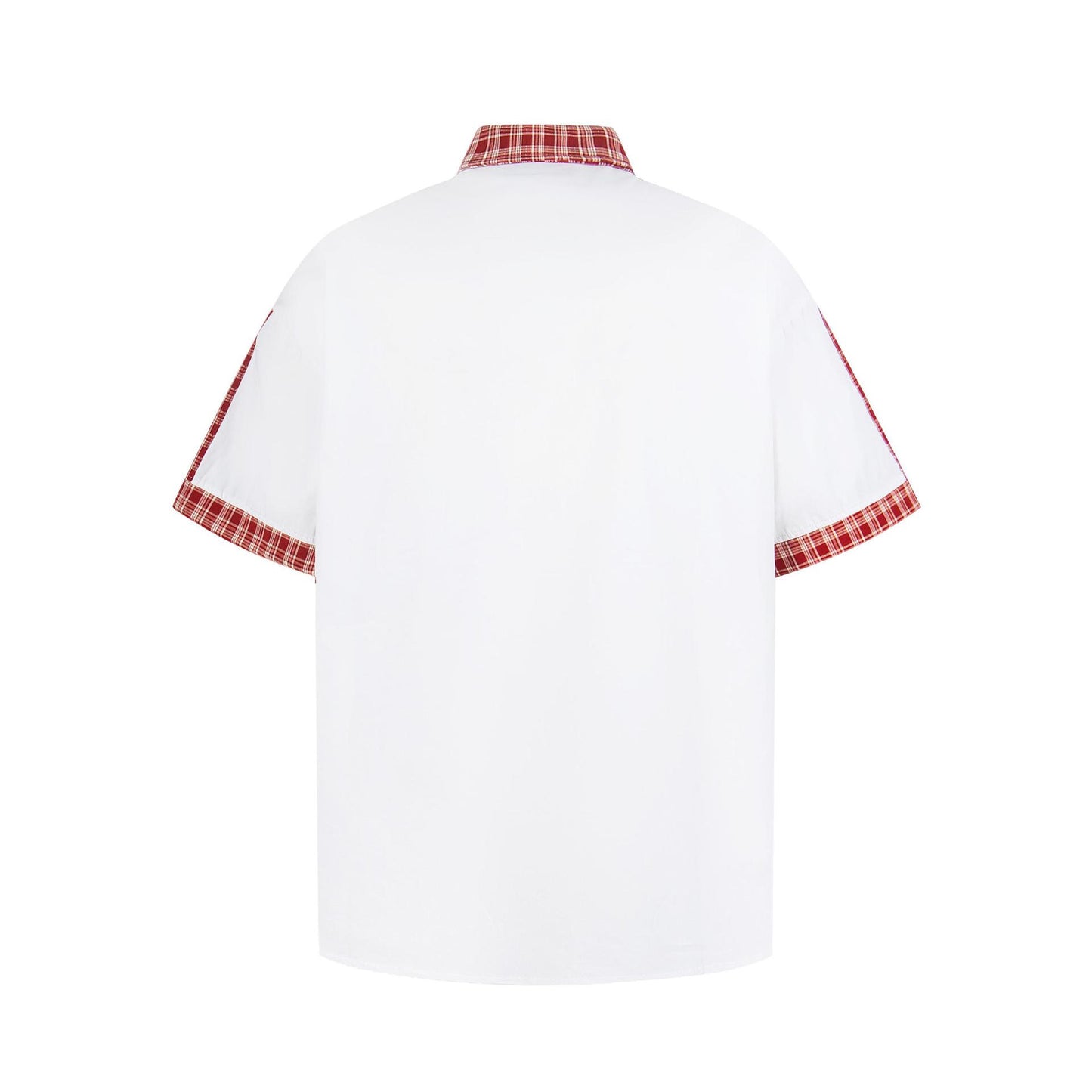 Cat Embroidered Checkered Shirt