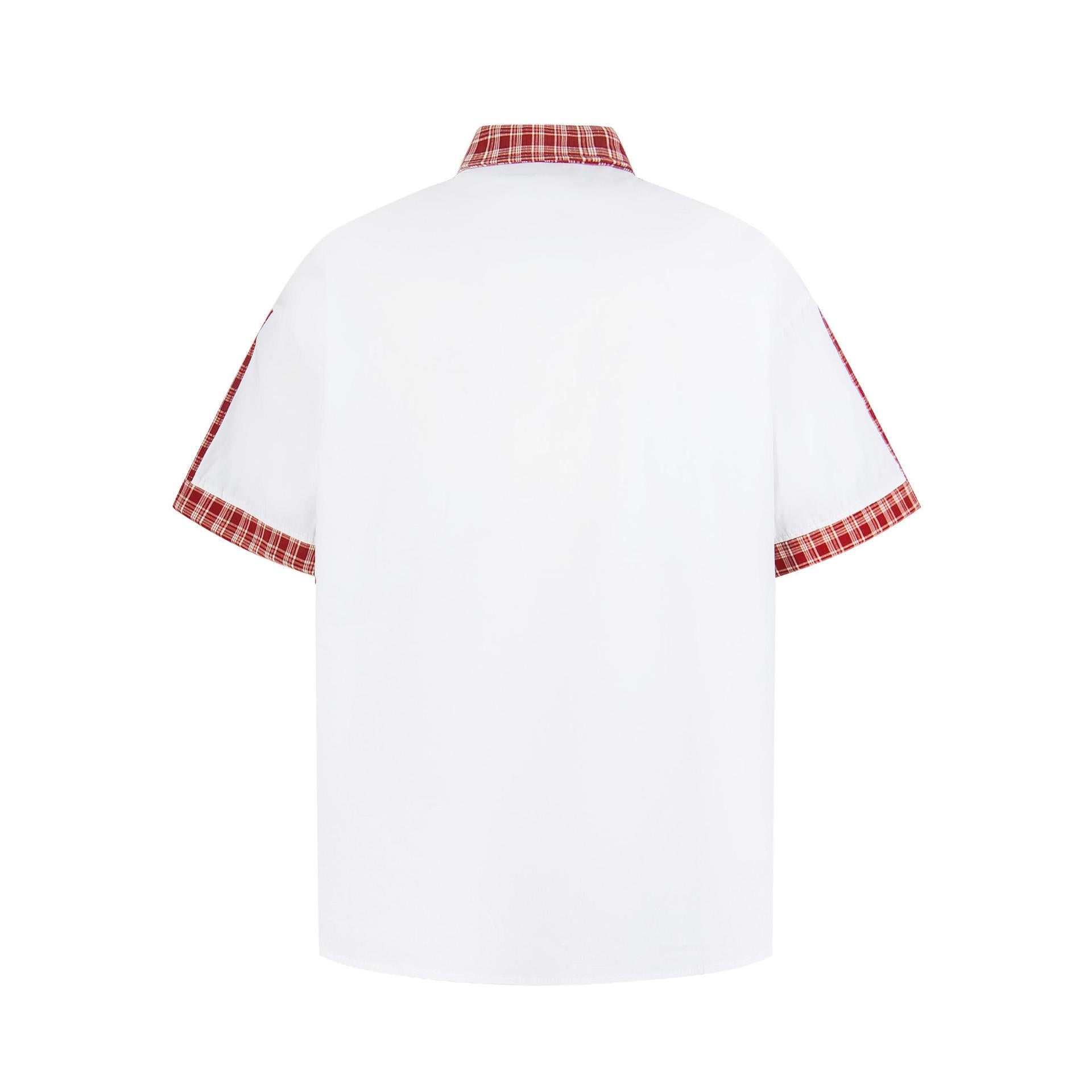 Chemise à carreaux brodée de chats