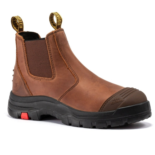 ROCKROOSTER Lumen Brown Pull-on Leather Work Boots AK224