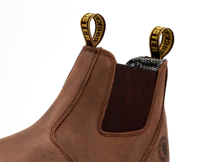 ROCKROOSTER Lumen Brown Pull-on Leather Work Boots AK224