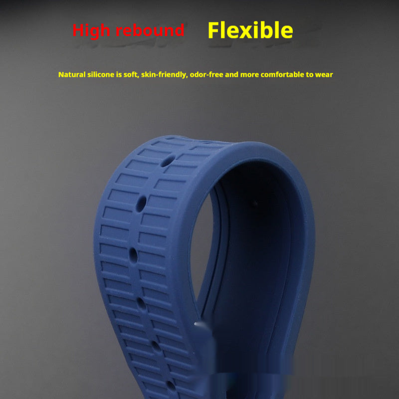 Montre de sport étanche en silicone concave noire pour hommes - Accessoires de montre