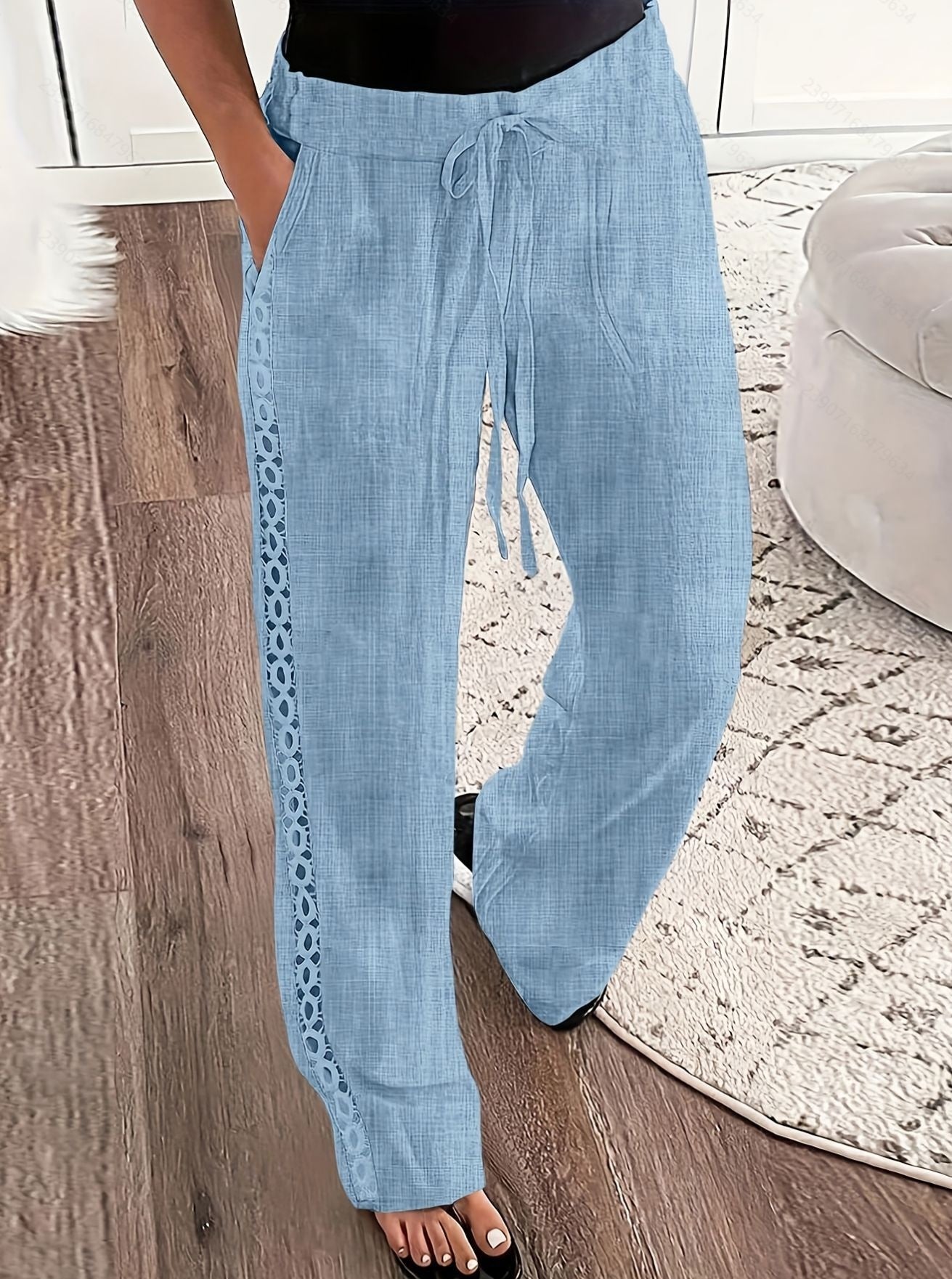 Vaqueros casuales tipo pantalón con cordones laterales