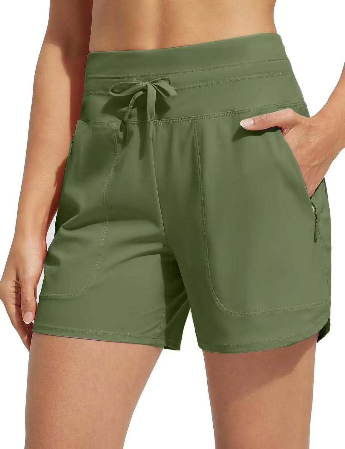 Shorts de sport amples décontractés de yoga taille haute européens et américains