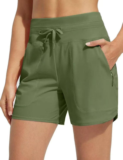 Shorts de sport amples décontractés de yoga taille haute européens et américains