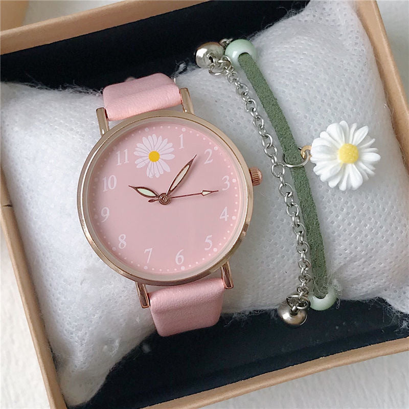 Conjunto de reloj de cuarzo lindo de moda para niñas, estilo versátil