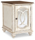Signature Design by Ashley Realyn Chair Side End Table with Mirror White Brown-0