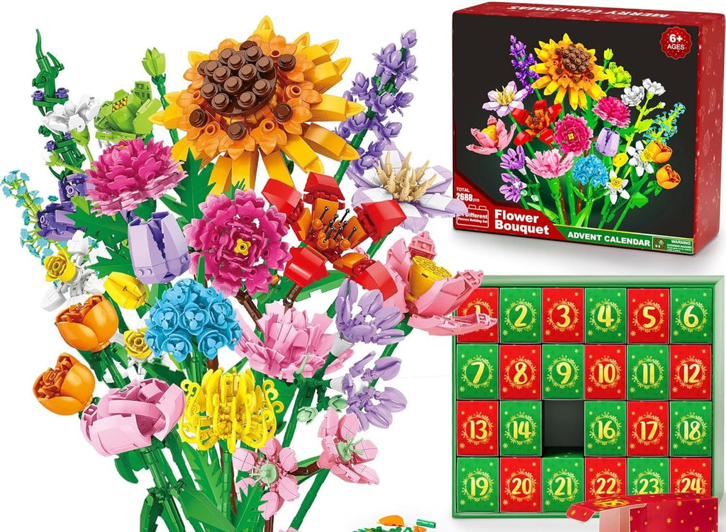 Petits blocs de construction en forme de bouquet pour Noël - Boîte mystère