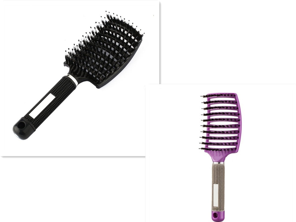 Cepillo para el cabello antinudos Brushy, desenredante para mujer, cerdas de nailon, masajeador de cuero cabelludo, peine para el cabello