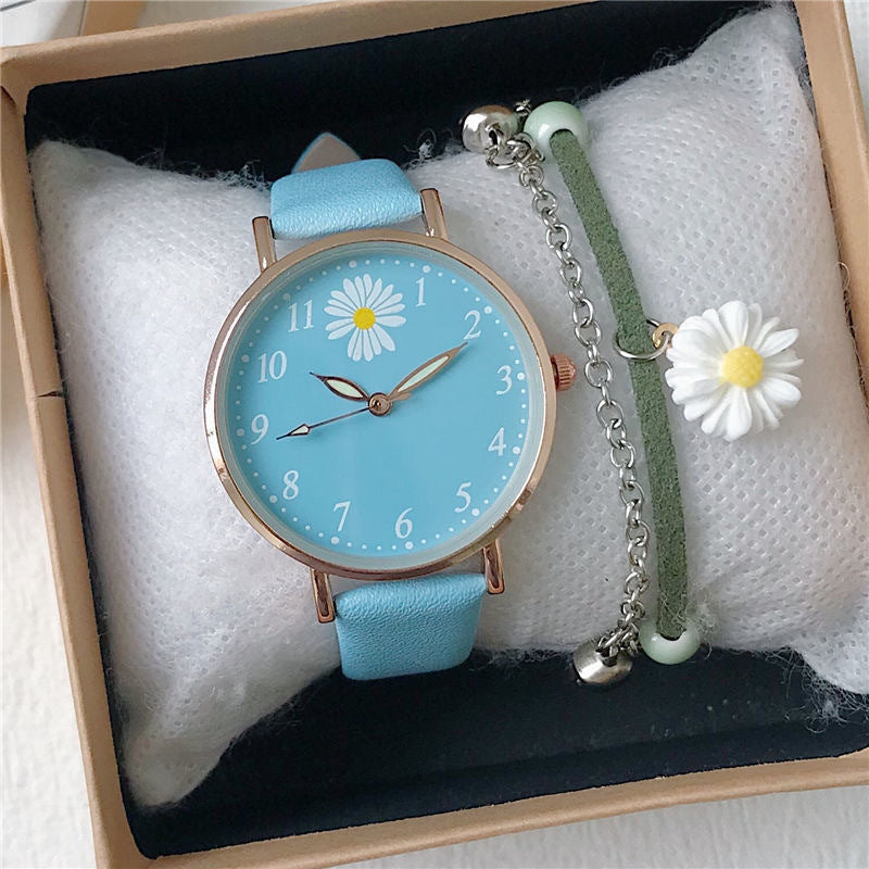 Conjunto de reloj de cuarzo lindo de moda para niñas, estilo versátil