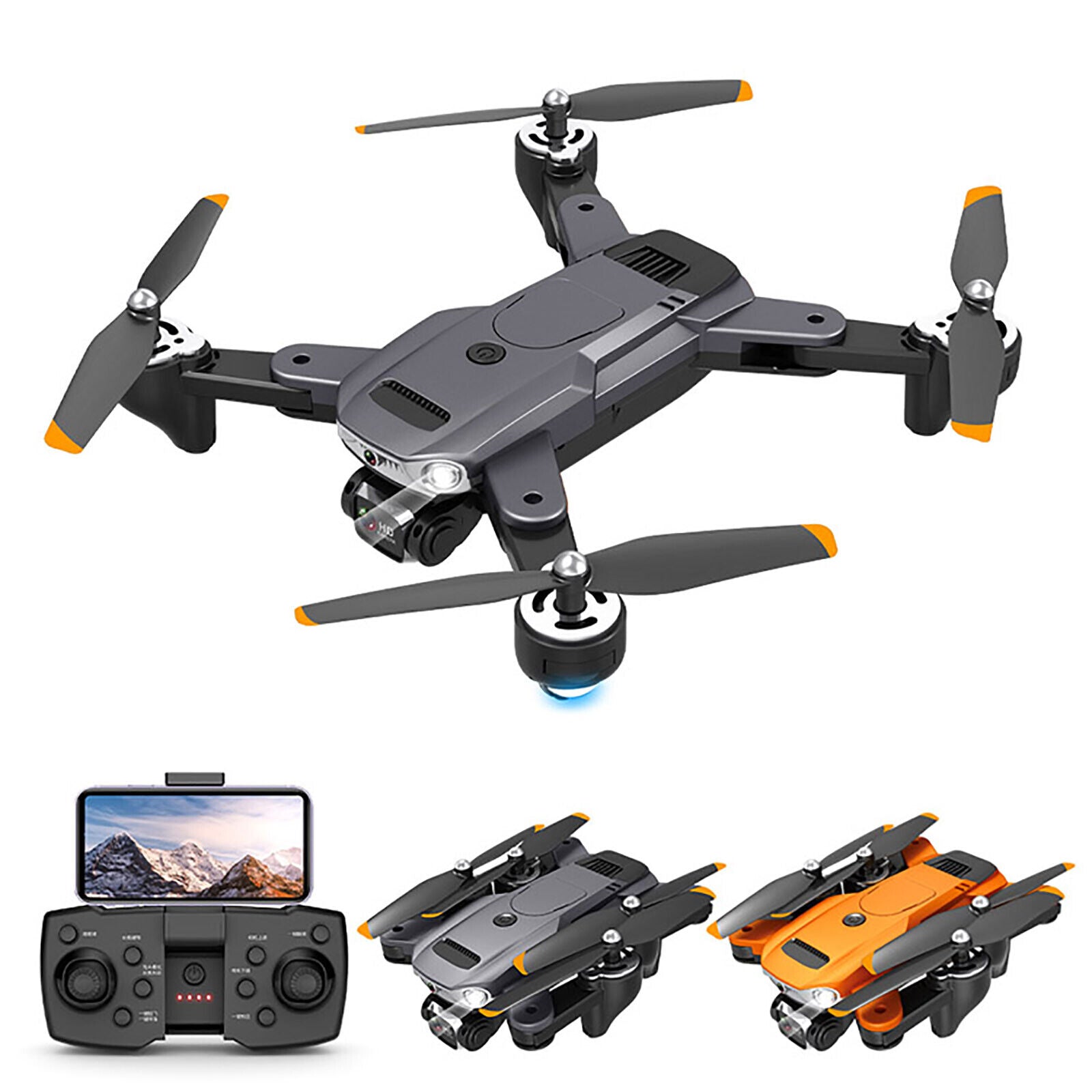 Drone pliant de photographie aérienne double 4K HD avec ESC