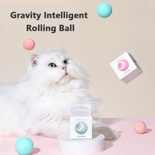 Pelota rodante inteligente de gravedad para gatos, juguete de burla, pelota giratoria automática para mascotas