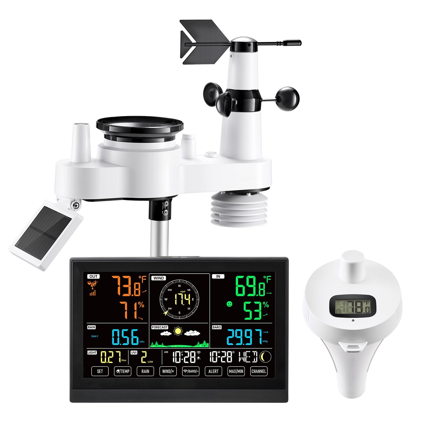 7-in-1 Wi-Fi Weather Station With APP, 7.5 In Display
