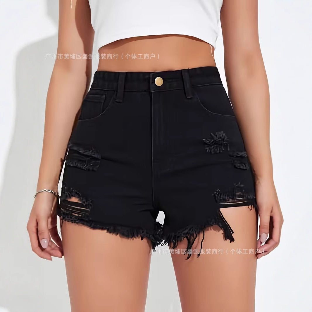 Pantalones cortos vaqueros de verano para mujer de estilo sencillo