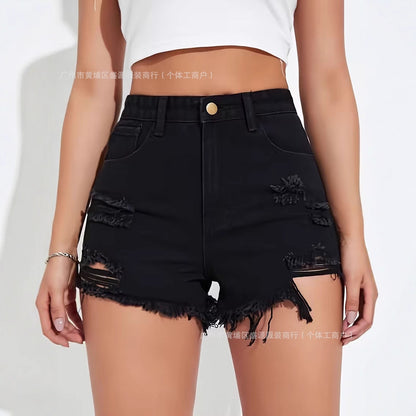 Shorts en jean d'été pour femmes, style simple