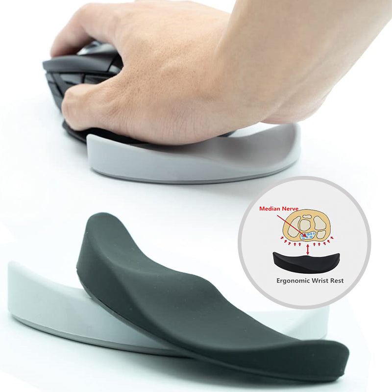 Alfombrillas de ratón ergonómicas con reposamuñecas de gel de silicona antideslizante, alfombrilla de soporte aerodinámica para ratón de ordenador para oficina, juegos y accesorios de PC