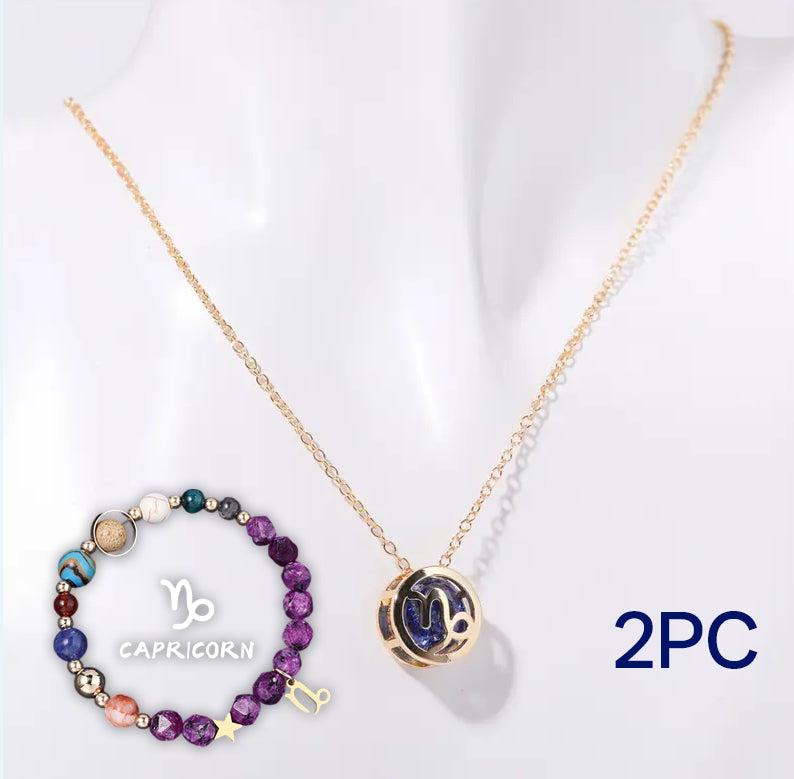 Parure de collier en perles de pierre naturelle