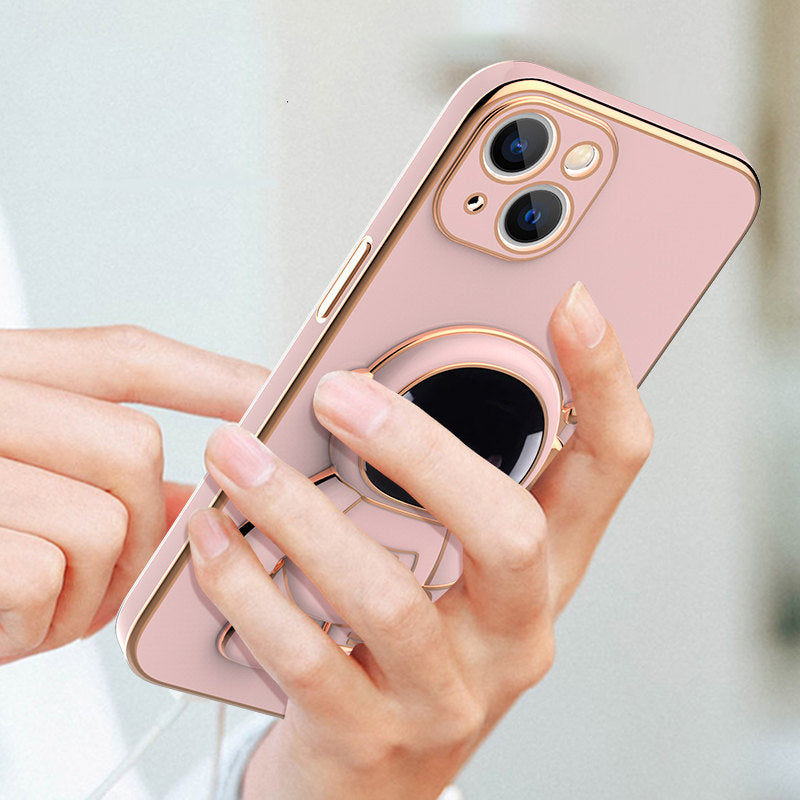 Funda de teléfono 3D Astronauta Anticaída con Soporte Galvanizado