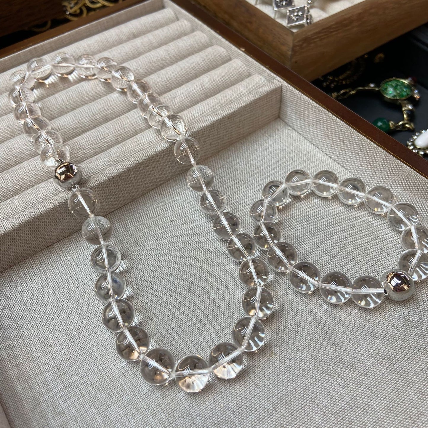 Perles transparentes cristal blanc 12 MM collier bracelet