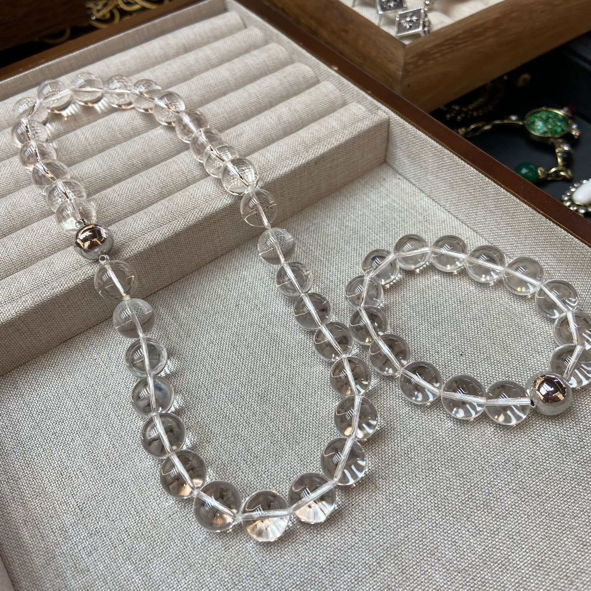 Perles transparentes cristal blanc 12 MM collier bracelet