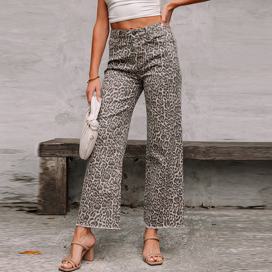 Pantalones Vaqueros Deshilachados de Cintura Alta Personalizados Europeos y Americanos para Mujer