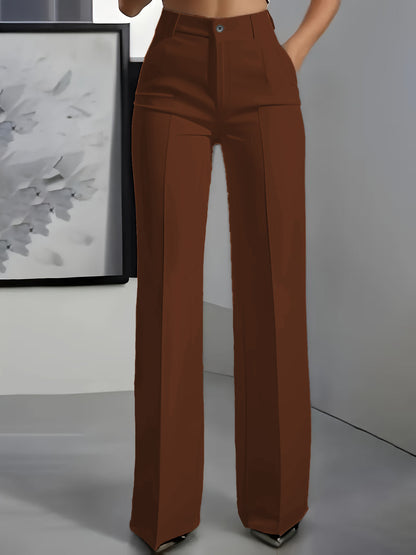 Pantalon minimaliste blanc en polyester pour femme