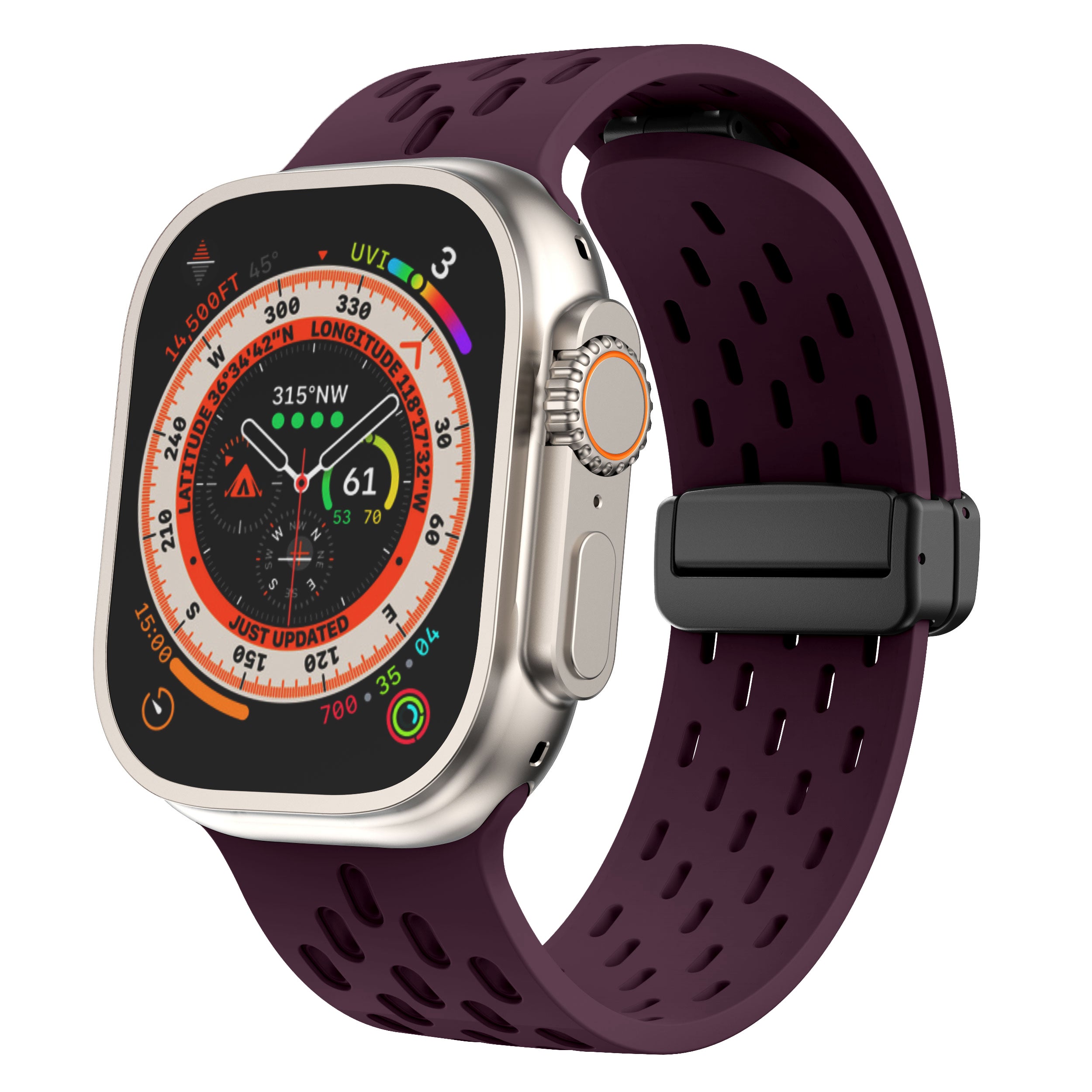 Bracelet de montre Iwatch en silicone avec boucle magnétique en maille