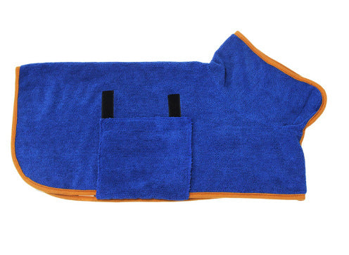 Bata de baño absorbente para mascotas de microfibra con ajuste de cintura