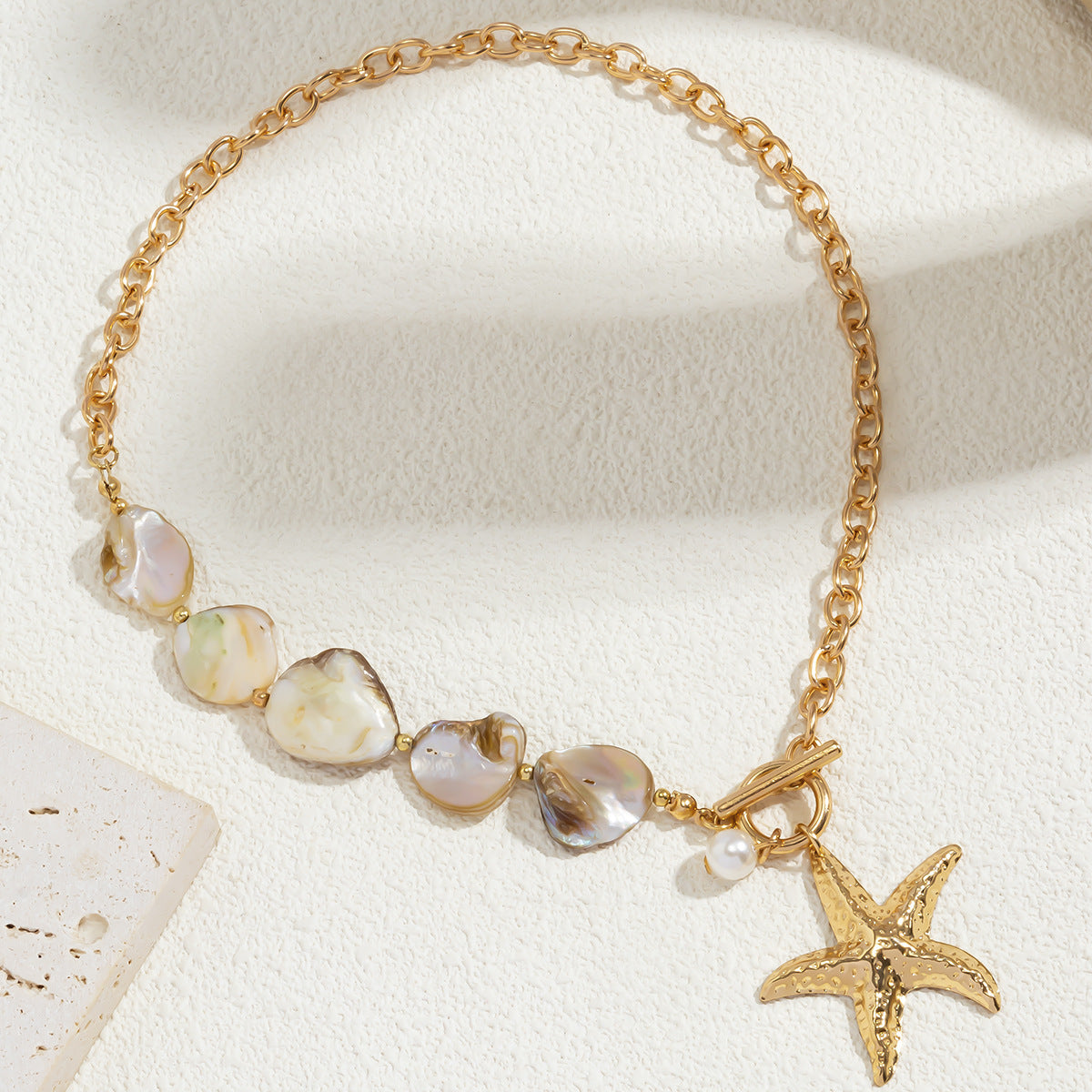 Collier décontracté Bohème en perles Étoile de mer Coquillage Sirène