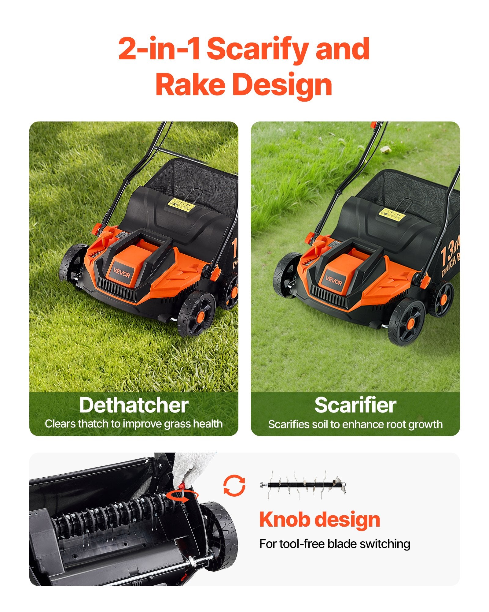 Scarifier Lawn Dethatcher 13-Inch 13 Amp