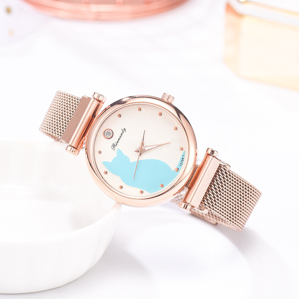 Reloj Textil de Aleación de Cuarzo de Moda para Mujer