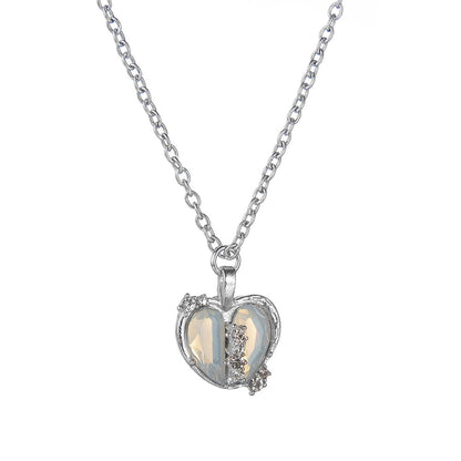 Collier ornement Pierre de lune Fendu Amour Femme